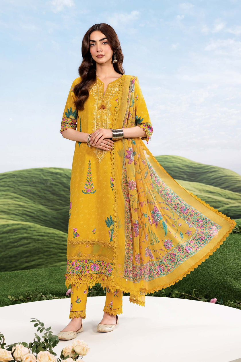 Maria B | M Basics Dreamscape Eid Lawn | MB-CUSV14-03A - Luxury Dress - available at Maria Faisal in UK and USA.