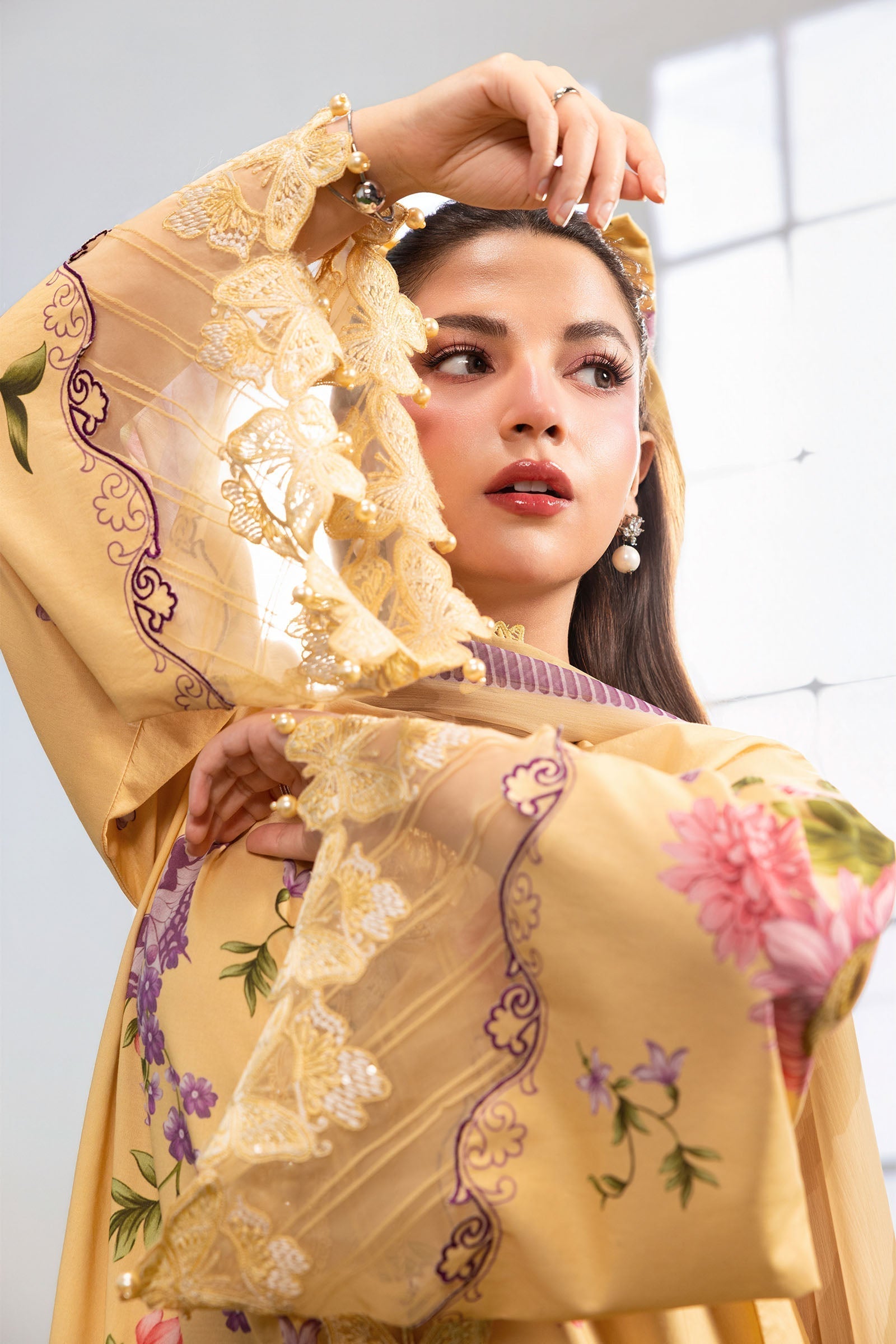 Maria B | M Basics Dreamscape Eid Lawn | MB-CUSV14-04B - Luxury Dress - available at Maria Faisal in UK and USA.