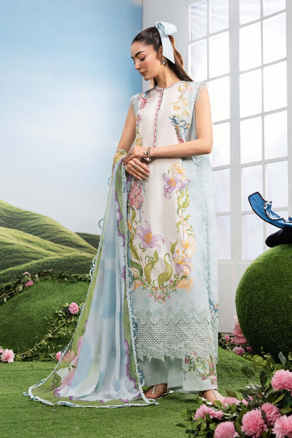 Maria B | M Basics Dreamscape Eid Lawn | MB-CUSV14-06A - Luxury Dress - available at Maria Faisal in UK and USA.