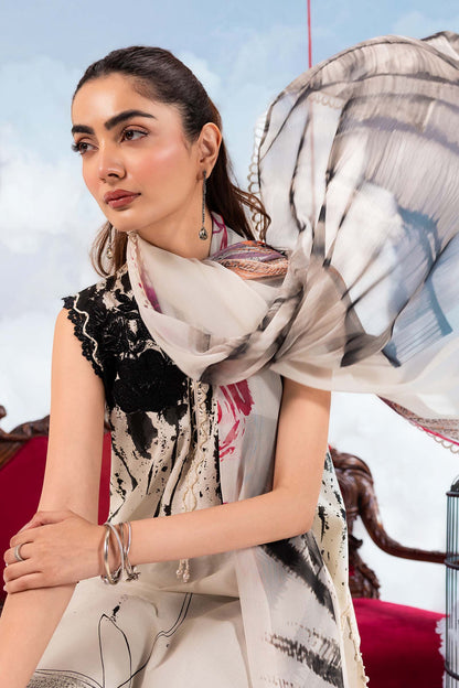 Maria B | M Basics Dreamscape Eid Lawn | MB-CUSV14-06B - Luxury Dress - available at Maria Faisal in UK and USA.