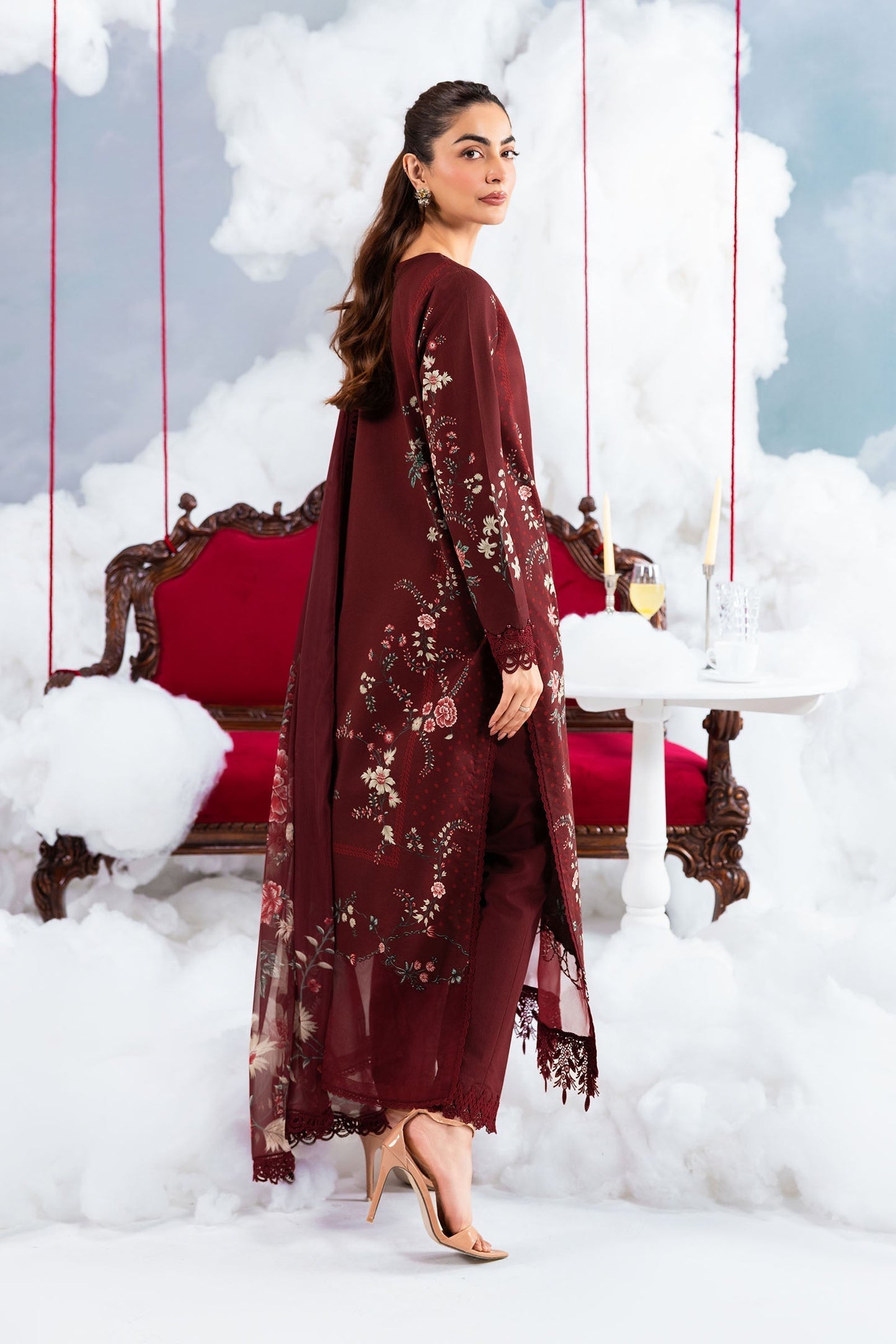 Maria B | M Basics Dreamscape Eid Lawn | MB-CUSV14-07A - Luxury Dress - available at Maria Faisal in UK and USA.
