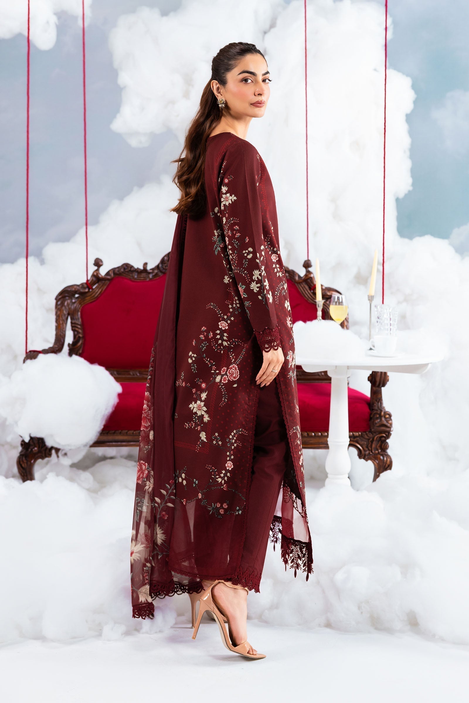 Maria B | M Basics Dreamscape Eid Lawn | MB-CUSV14-07A - Luxury Dress - available at Maria Faisal in UK and USA.