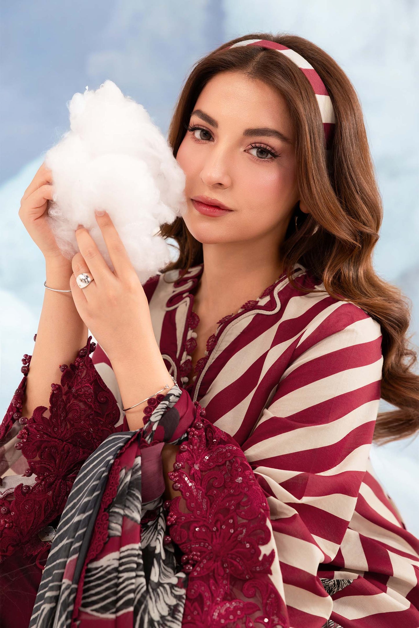Maria B | M Basics Dreamscape Eid Lawn | MB-CUSV14-08B - Luxury Dress - available at Maria Faisal in UK and USA.
