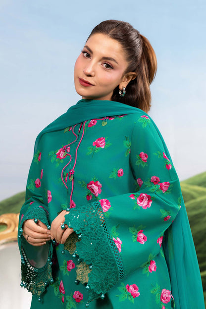 Maria B | M Basics Dreamscape Eid Lawn | MB-CUSV14-09A - Luxury Dress - available at Maria Faisal in UK and USA.