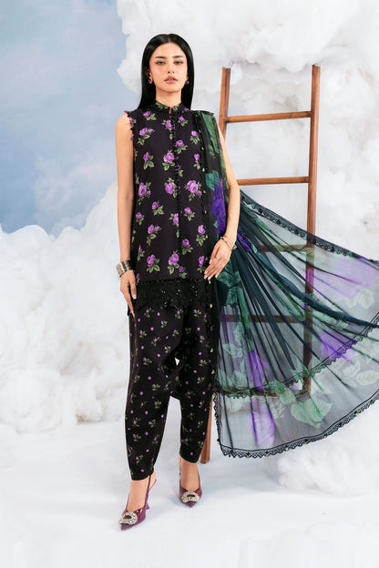 Maria B | M Basics Dreamscape Eid Lawn | MB-CUSV14-09B - Luxury Dress - available at Maria Faisal in UK and USA.
