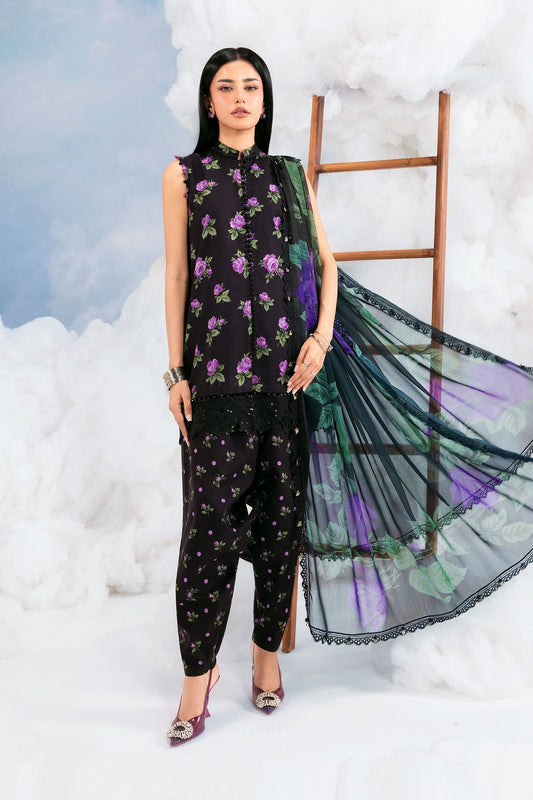 Maria B | M Basics Dreamscape Eid Lawn | MB-CUSV14-09B - Luxury Dress - available at Maria Faisal in UK and USA.