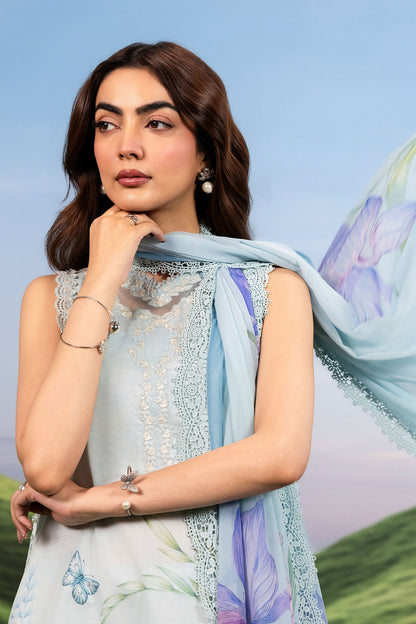 Maria B | M Basics Dreamscape Eid Lawn | MB-CUSV14-10A - Luxury Dress - available at Maria Faisal in UK and USA.