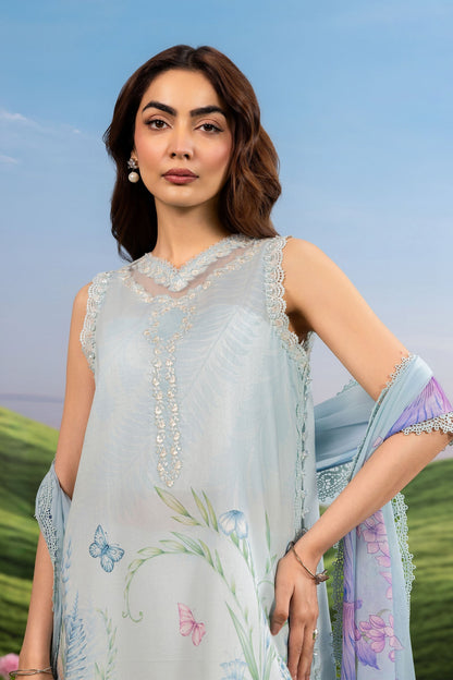 Maria B | M Basics Dreamscape Eid Lawn | MB-CUSV14-10A - Luxury Dress - available at Maria Faisal in UK and USA.