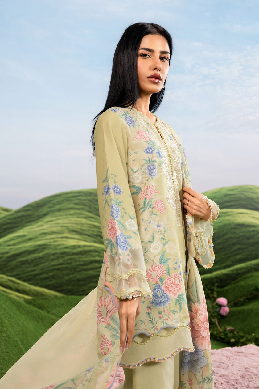 Maria B | M Basics Dreamscape Eid Lawn | MB-CUSV14-11A - Luxury Dress - available at Maria Faisal in UK and USA.