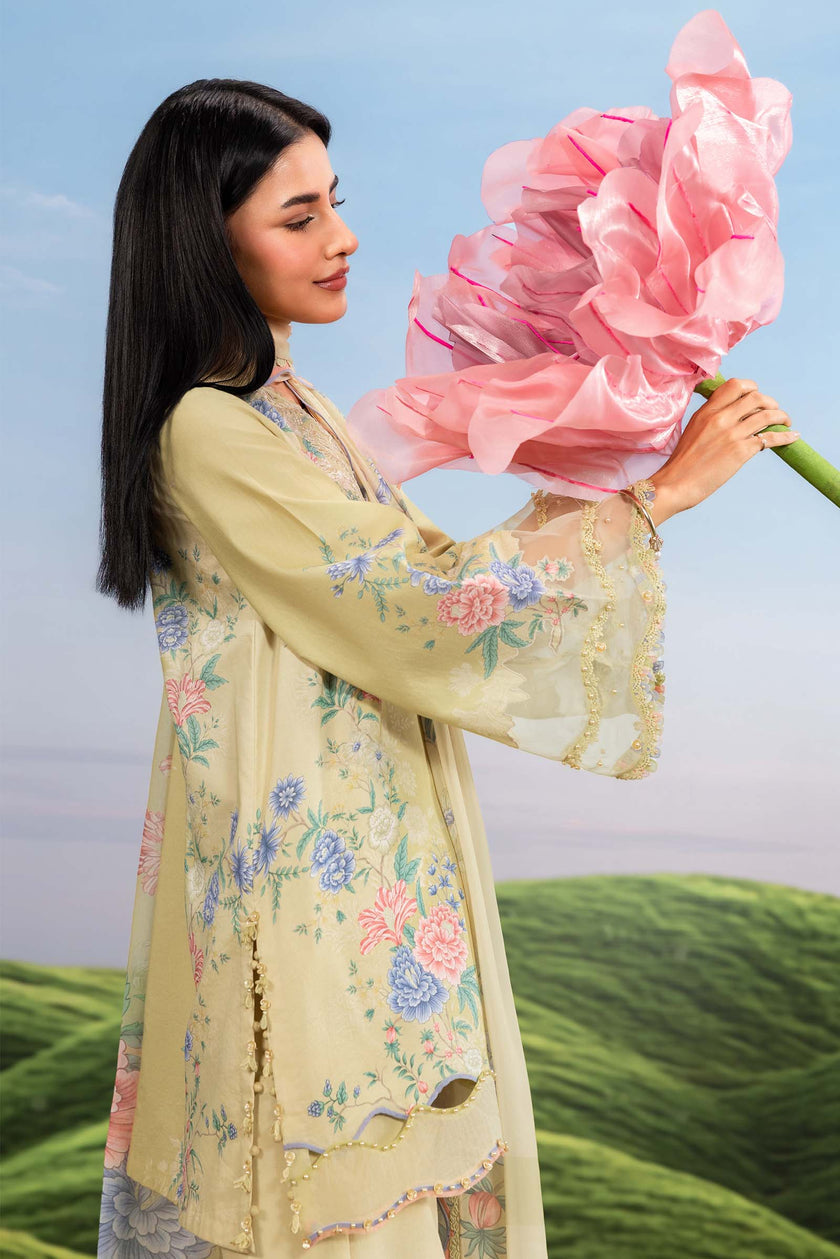 Maria B | M Basics Dreamscape Eid Lawn | MB-CUSV14-11A - Luxury Dress - available at Maria Faisal in UK and USA.