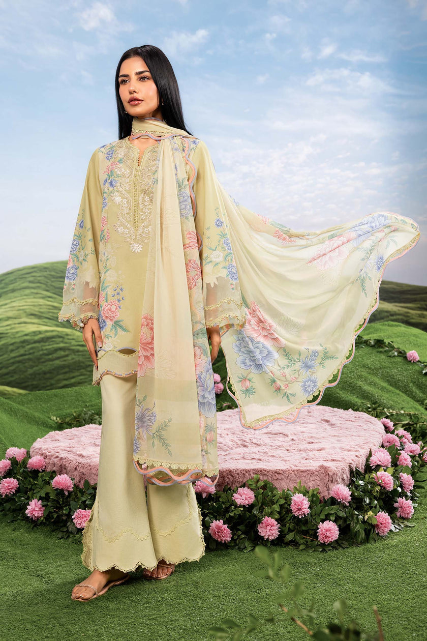 Maria B | M Basics Dreamscape Eid Lawn | MB-CUSV14-11A - Luxury Dress - available at Maria Faisal in UK and USA.