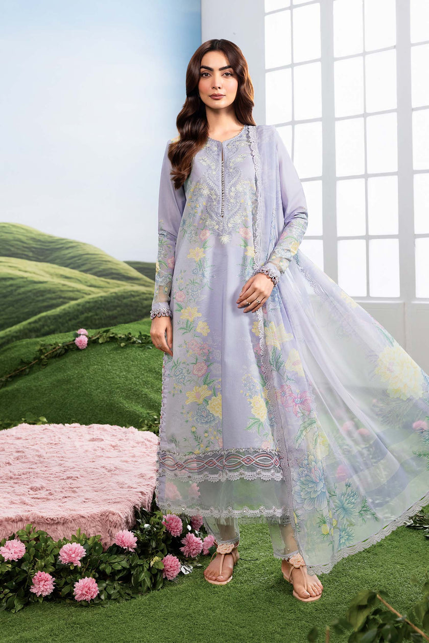 Maria B | M Basics Dreamscape Eid Lawn | MB-CUSV14-11B - Luxury Dress - available at Maria Faisal in UK and USA.