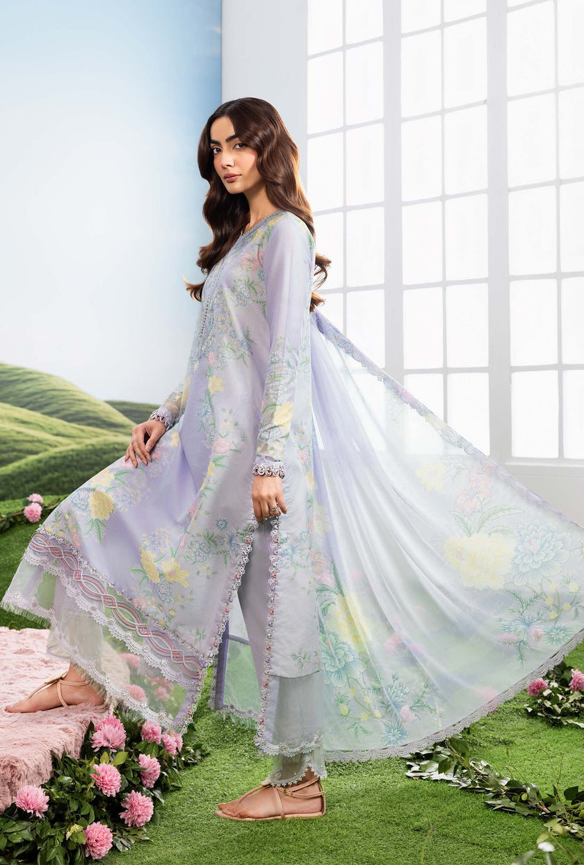 Maria B | M Basics Dreamscape Eid Lawn | MB-CUSV14-11B - Luxury Dress - available at Maria Faisal in UK and USA.