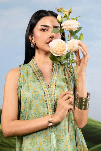 Maria B | M Basics Dreamscape Eid Lawn | MB-CUSV14-12B - Luxury Dress - available at Maria Faisal in UK and USA.