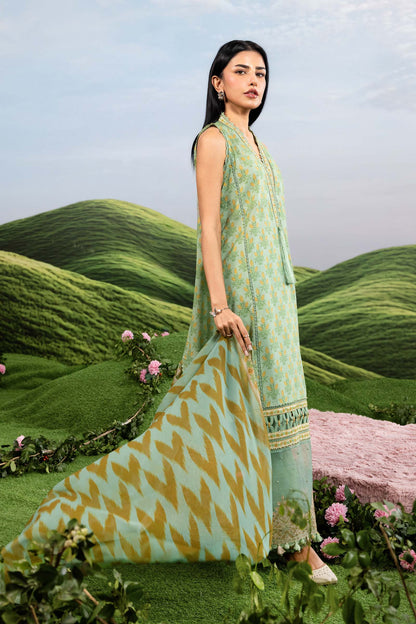 Maria B | M Basics Dreamscape Eid Lawn | MB-CUSV14-12B - Luxury Dress - available at Maria Faisal in UK and USA.
