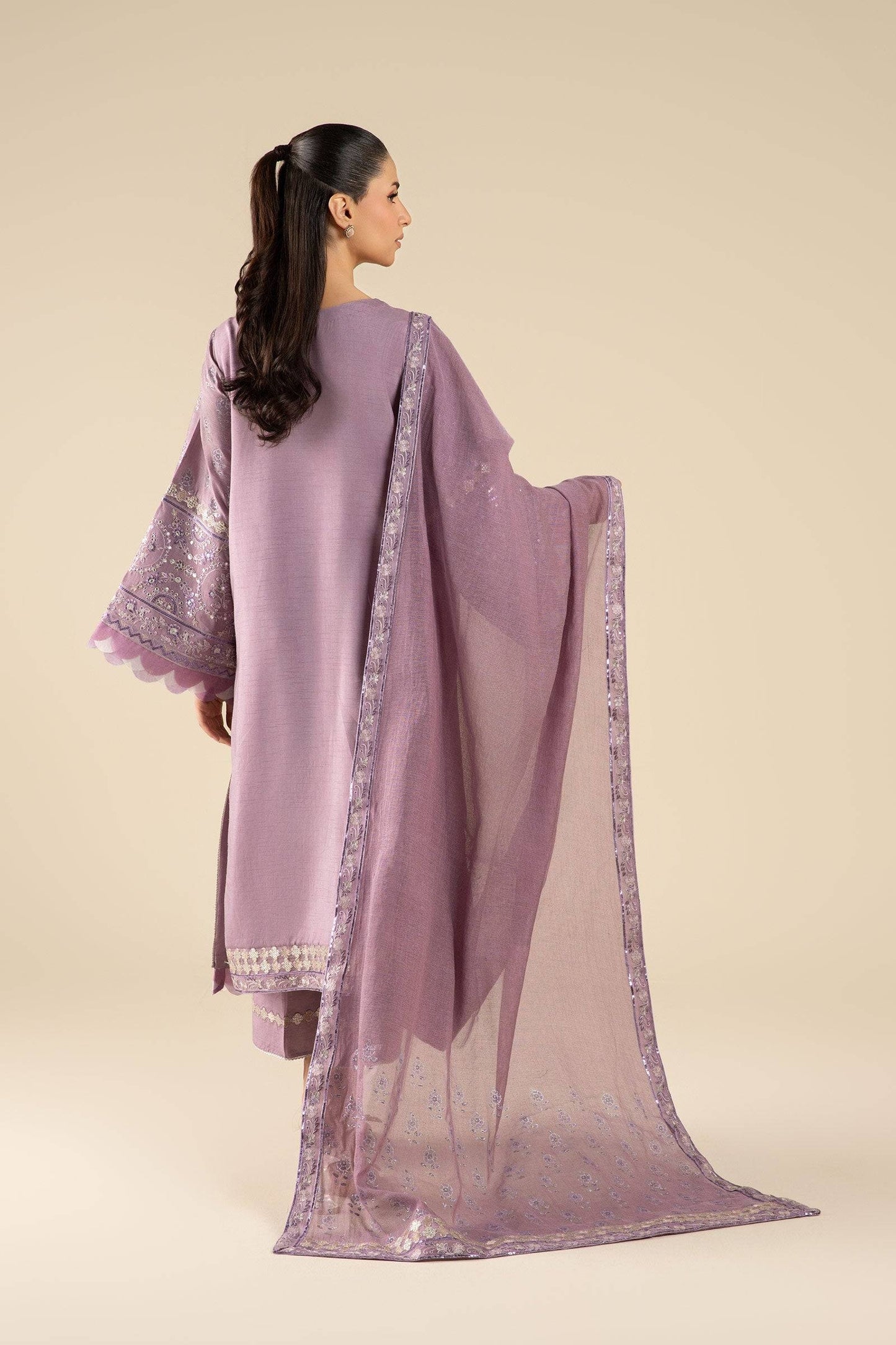 Maria B | Basics RTW | 3 Pc Embroidered Two Tone Silk Suit | MB-FS25-17 by Maria Faisal - Registered Vendor of : Maria B - type : Ladies Clothes - 100% original wedding dresses