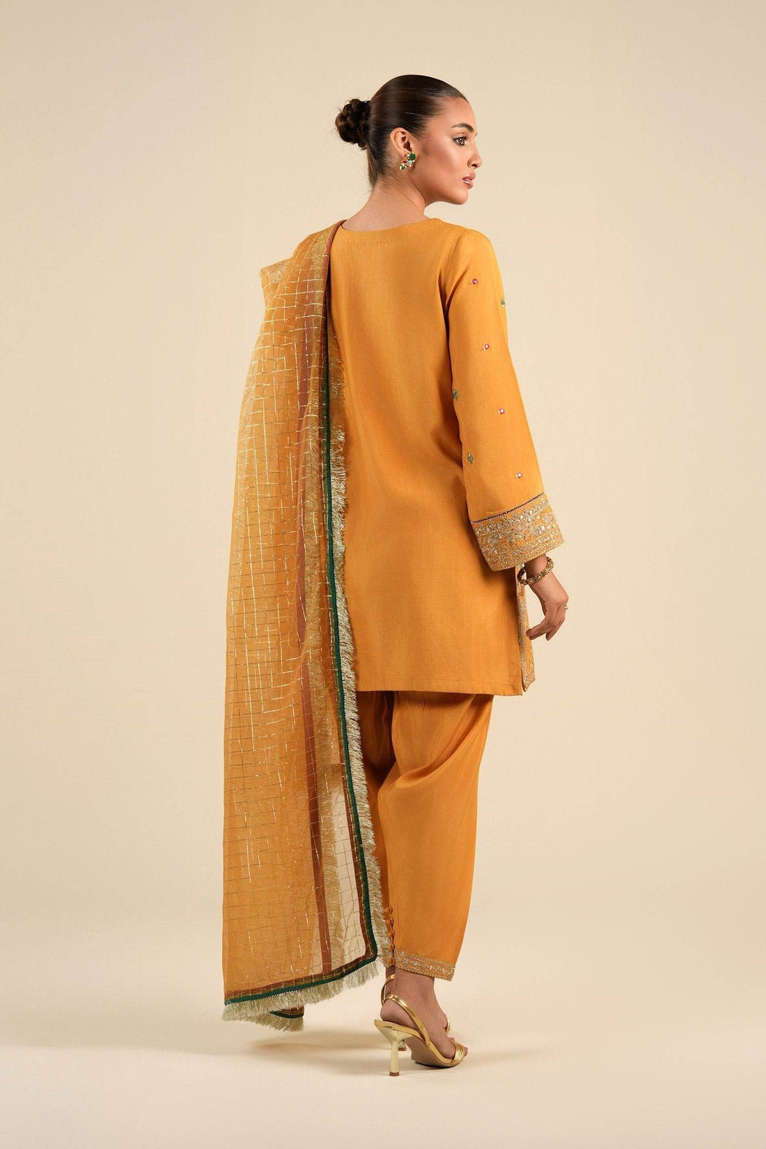 Maria B | Basics RTW | 3 Pc Embroidered Raw Silk Suit | MB-FS25-33 by Maria Faisal - Registered Vendor of : Maria B - type : Ladies Clothes - 100% original wedding dresses