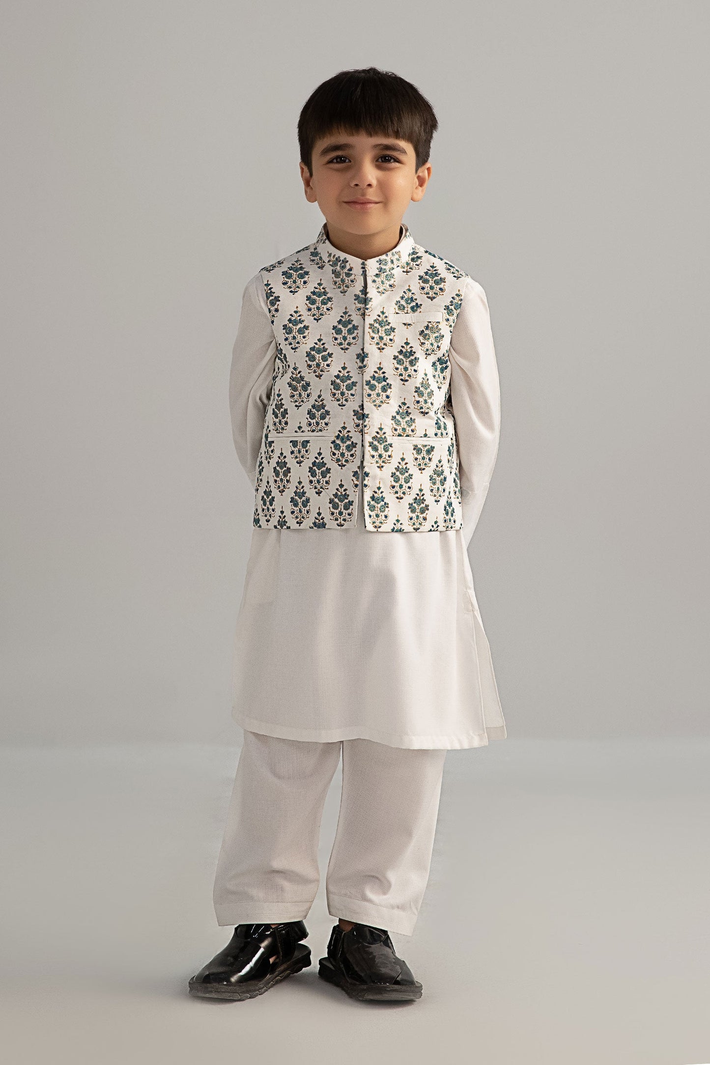 3 Piece Printed Blended Suit - Kids Clothes - available at Maria Faisal in UK and USA