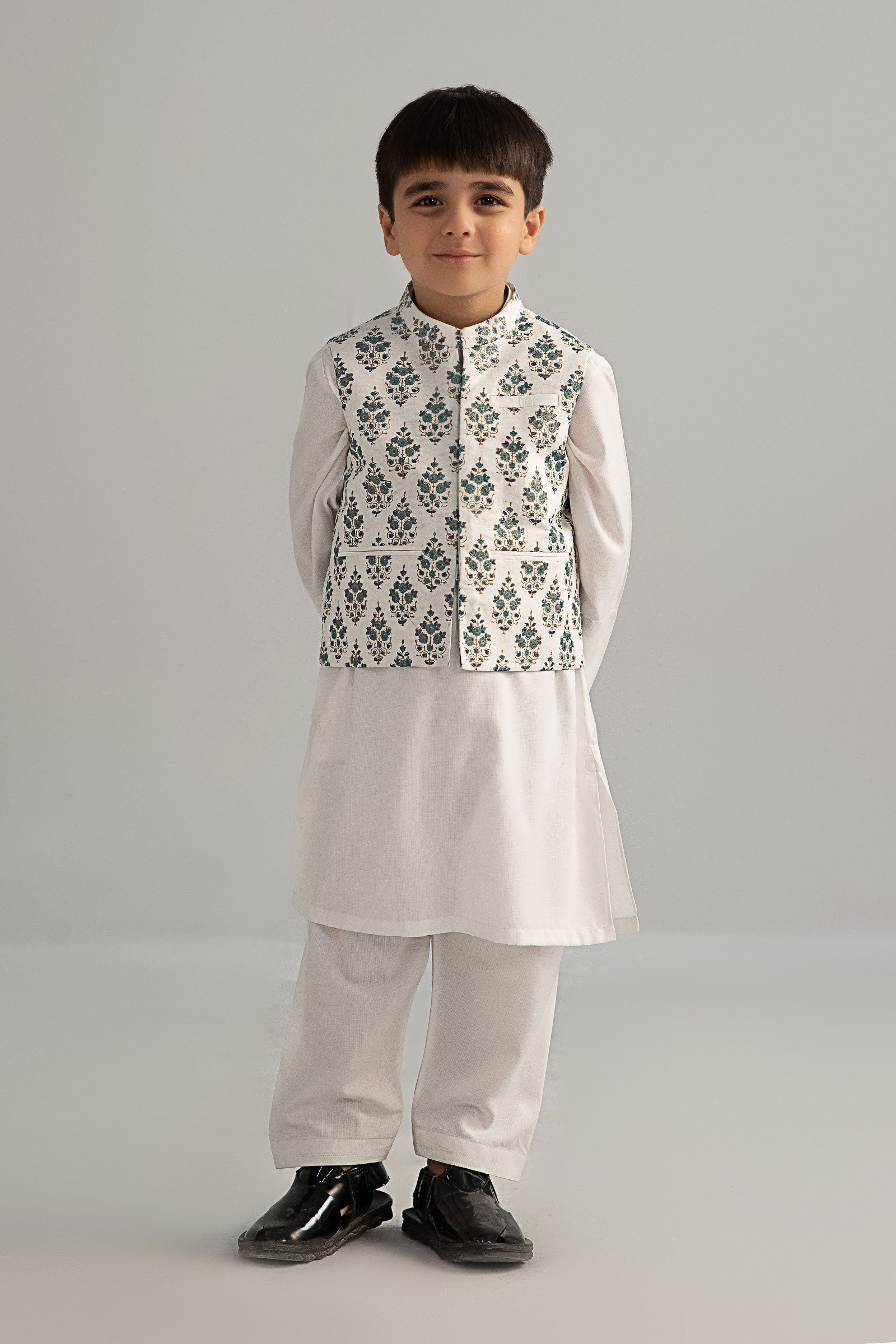 3 Piece Printed Blended Suit - Kids Clothes - available at Maria Faisal in UK and USA