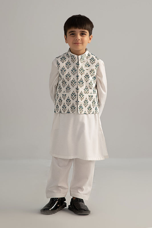 3 Piece Printed Blended Suit - Kids Clothes - available at Maria Faisal in UK and USA