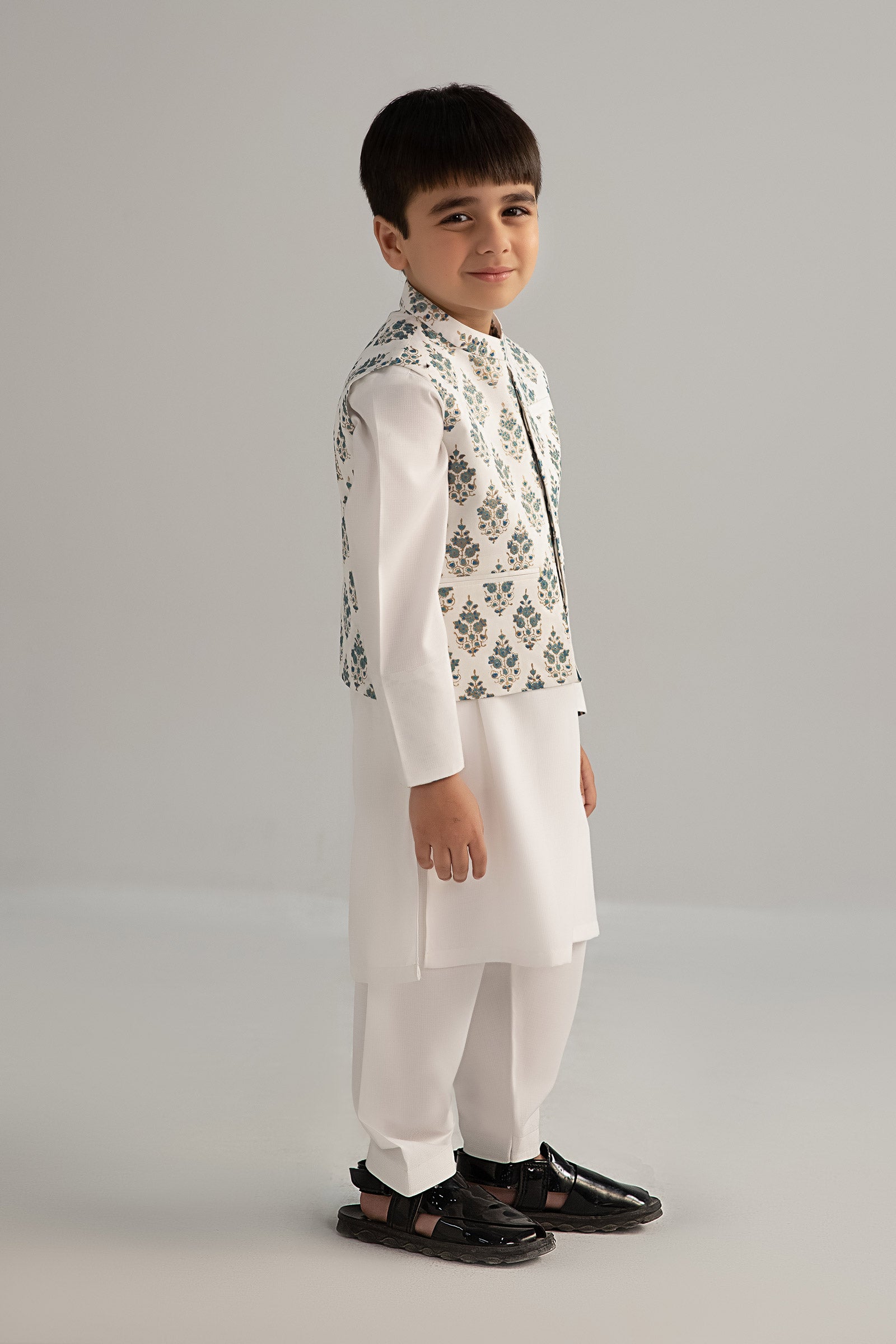 3 Piece Printed Blended Suit - Kids Clothes - available at Maria Faisal in UK and USA
