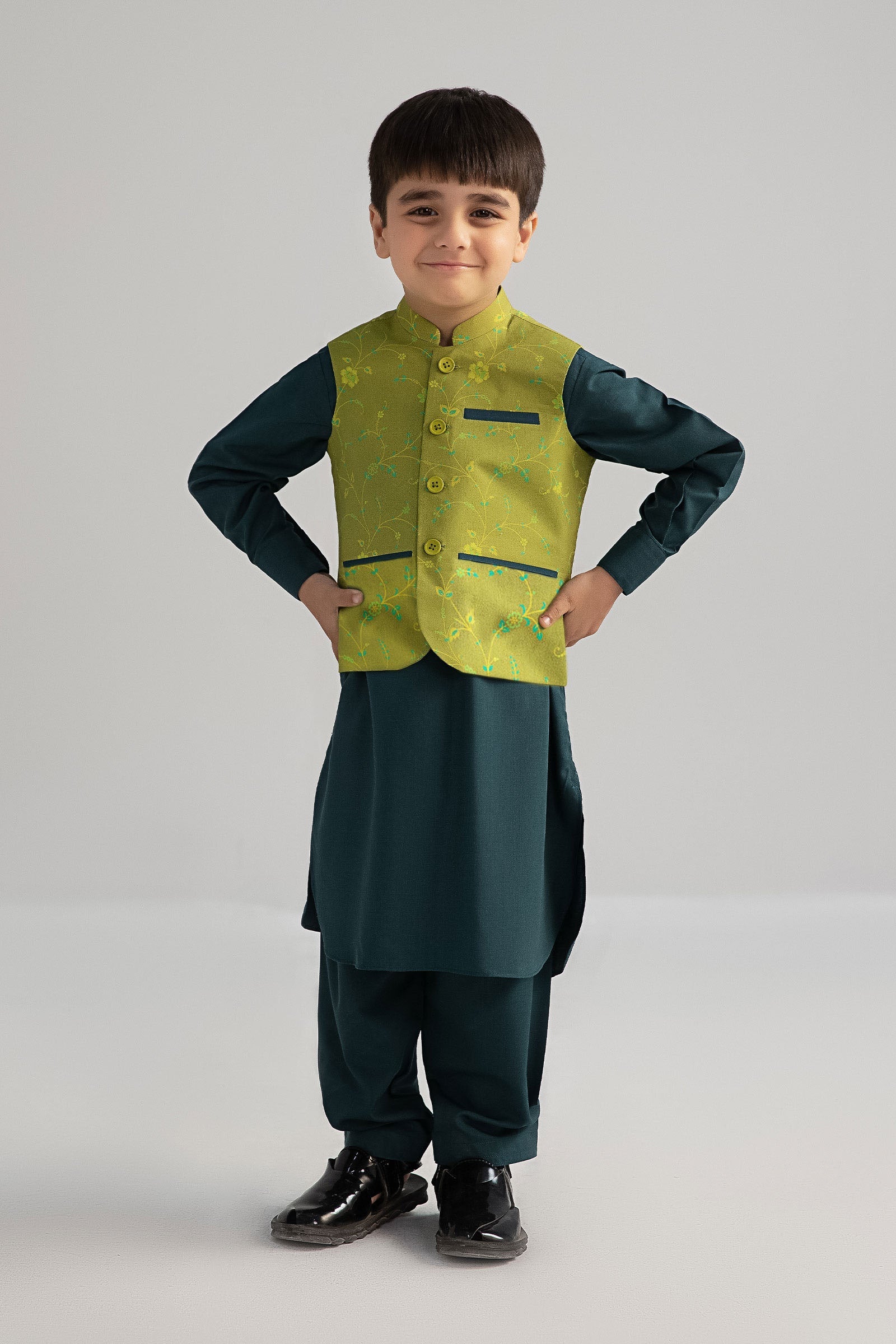 3 Piece Printed Blended Suit - Kids Clothes - available at Maria Faisal in UK and USA