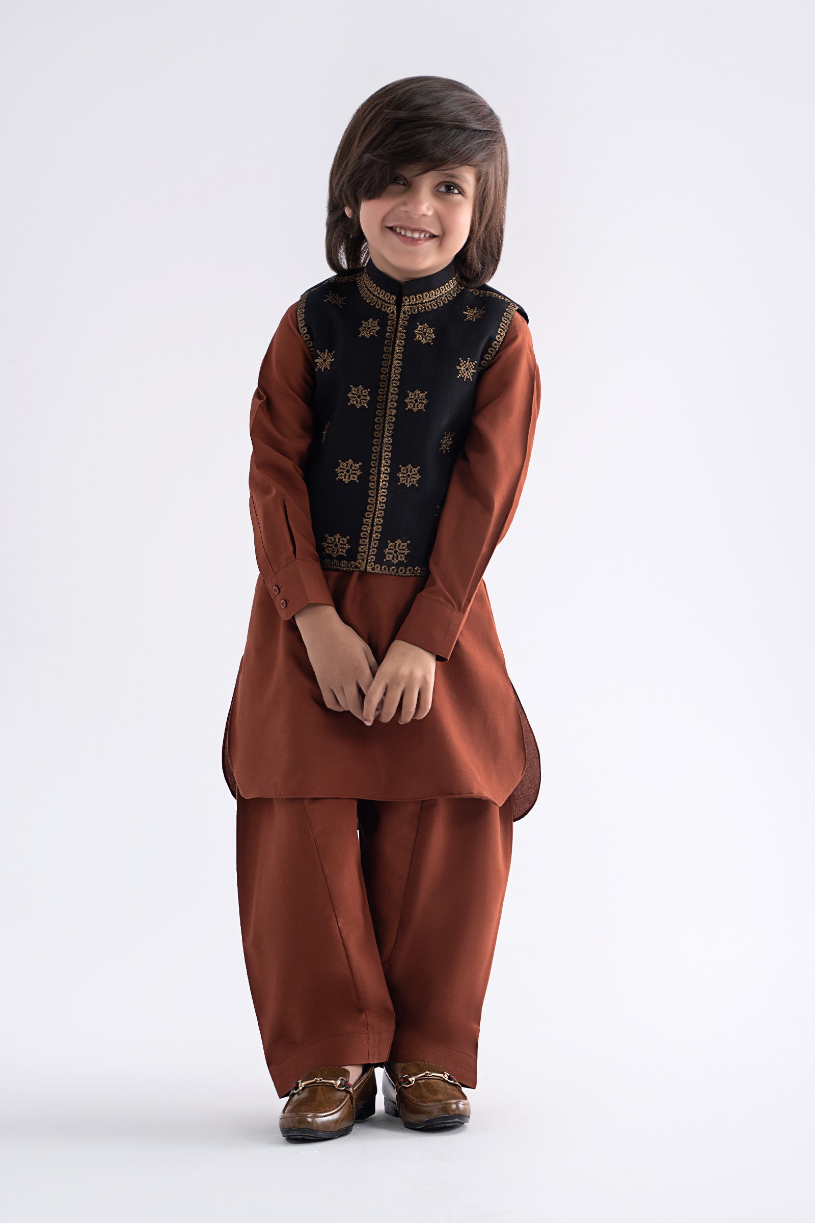3 Piece Embroidered Blended Suit - Kids Clothes - available at Maria Faisal in UK and USA