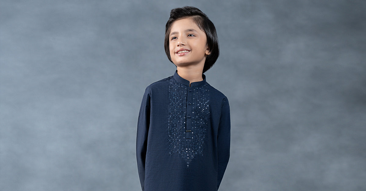 MBK-2PW25-20-Evening Blue - Casual Pakistani Kids Dresses - available at Maria Faisal in UK and USA