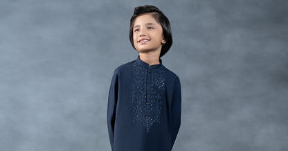 MBK-2PW25-20-Evening Blue - Casual Pakistani Kids Dresses - available at Maria Faisal in UK and USA