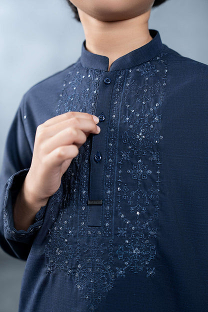 MBK-2PW25-20-Evening Blue - Casual Pakistani Kids Dresses - available at Maria Faisal in UK and USA