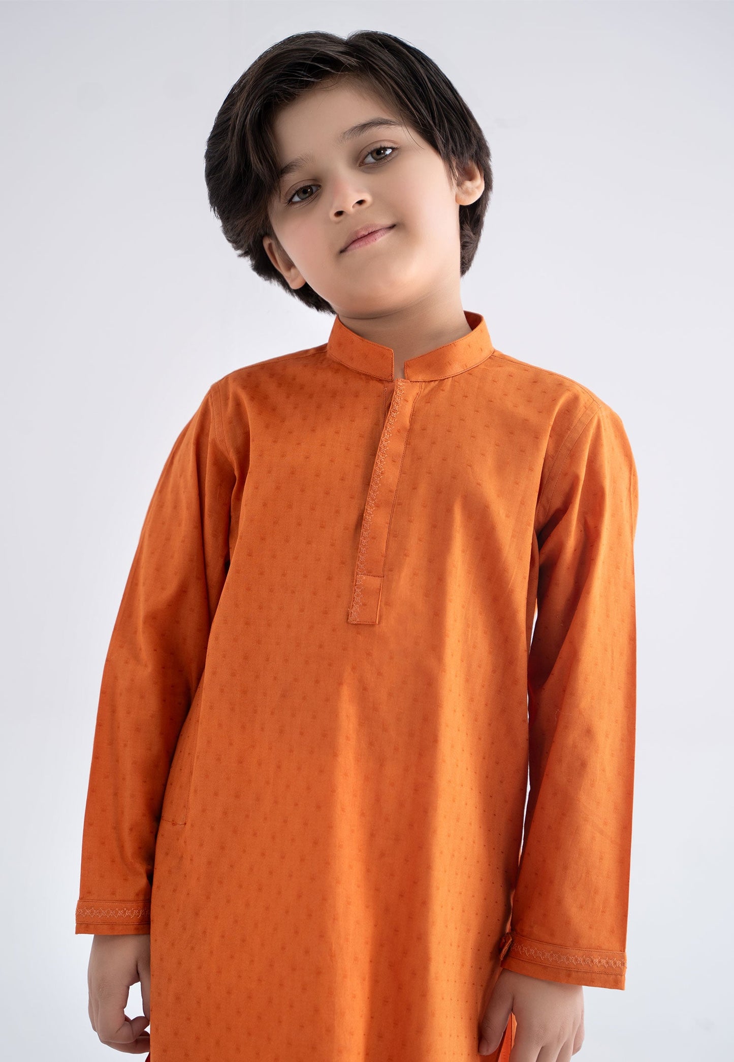 Embroidered Jacquard Kurta - Kids Clothes - available at Maria Faisal in UK and USA