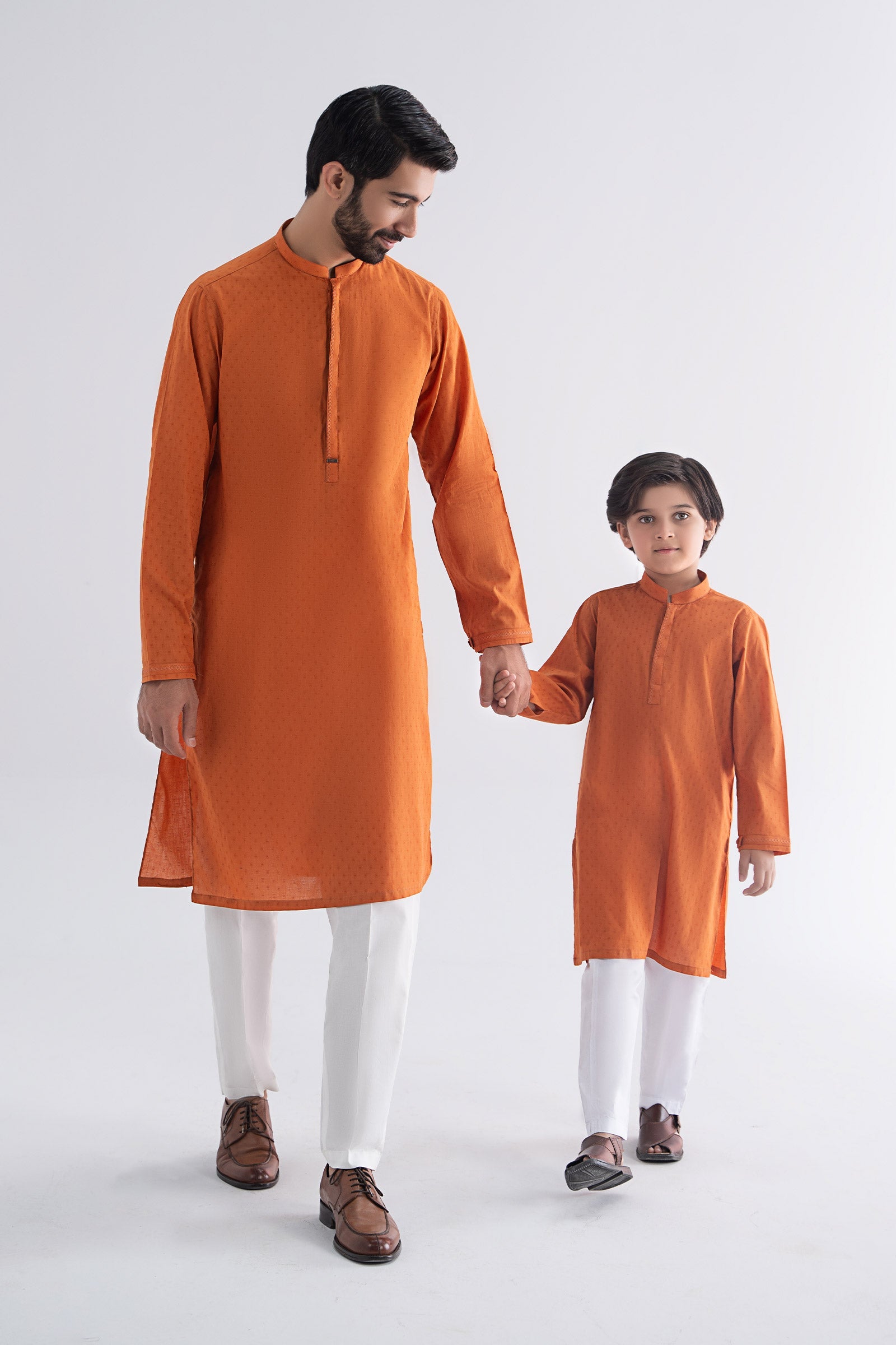 Embroidered Jacquard Kurta - Kids Clothes - available at Maria Faisal in UK and USA