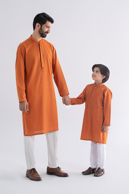 Embroidered Jacquard Kurta - Kids Clothes - available at Maria Faisal in UK and USA