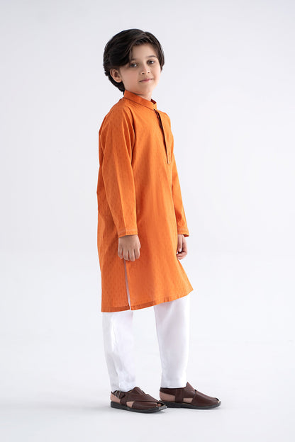 Embroidered Jacquard Kurta - Kids Clothes - available at Maria Faisal in UK and USA