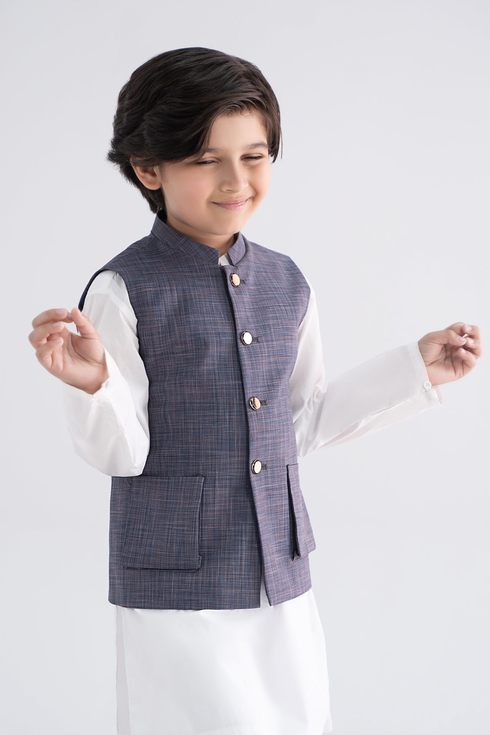 Blended Labradorite Waistcoat - Kids Clothes - available at Maria Faisal in UK and USA