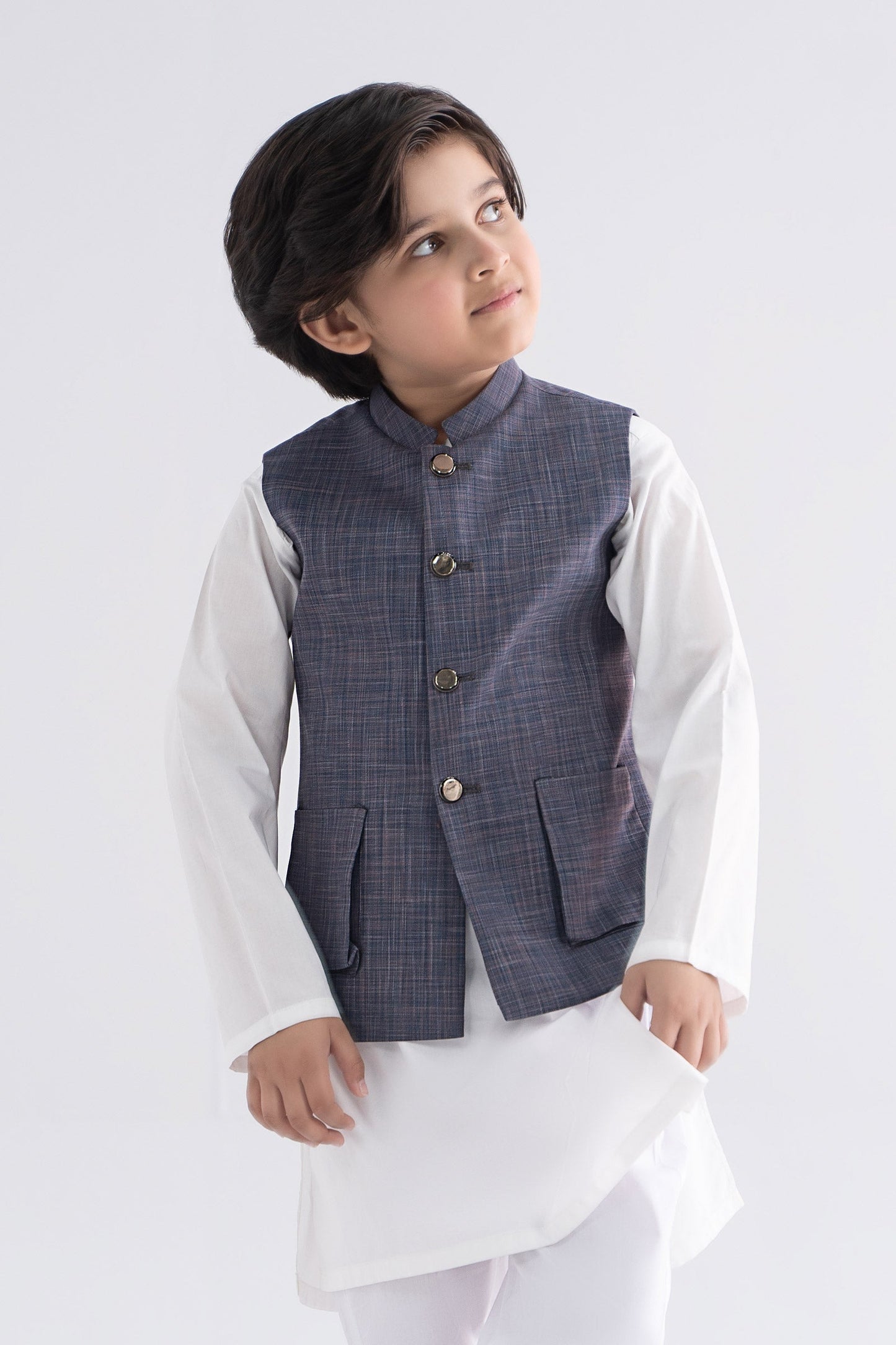 Blended Labradorite Waistcoat - Kids Clothes - available at Maria Faisal in UK and USA