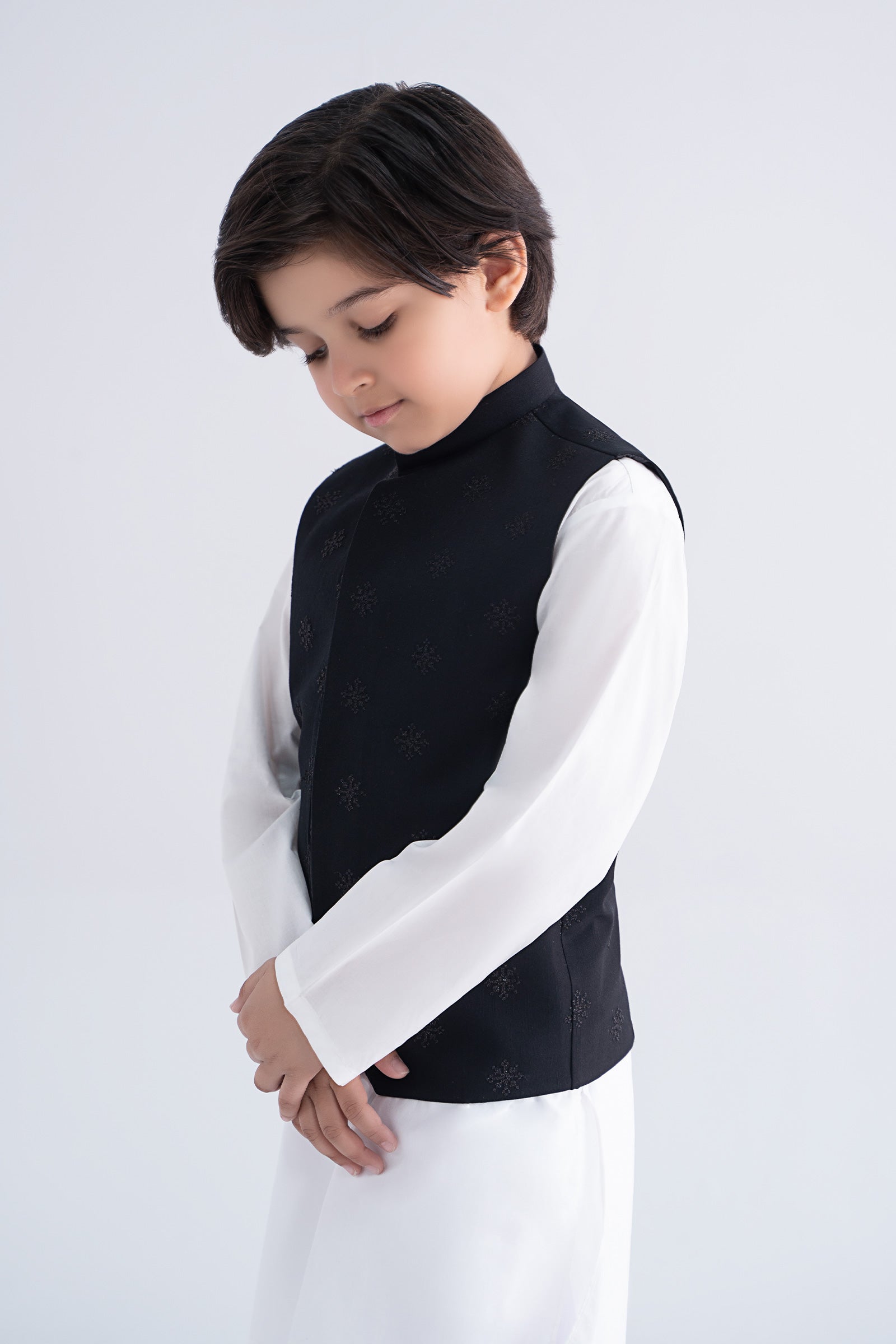 Blended Black Waistcoat - Kids Clothes - available at Maria Faisal in UK and USA