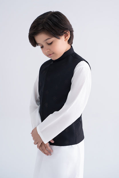 Blended Black Waistcoat - Kids Clothes - available at Maria Faisal in UK and USA