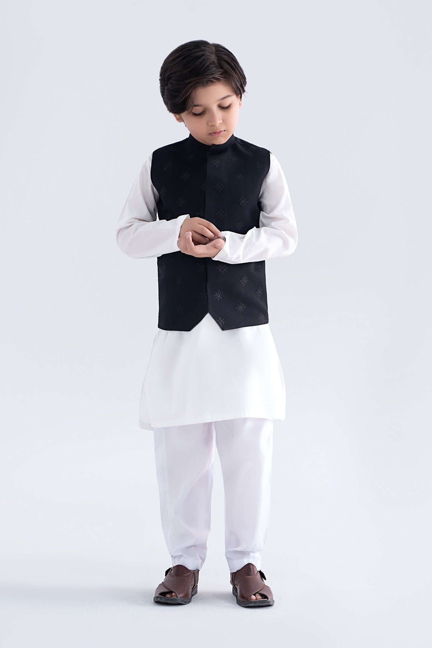 Blended Black Waistcoat - Kids Clothes - available at Maria Faisal in UK and USA