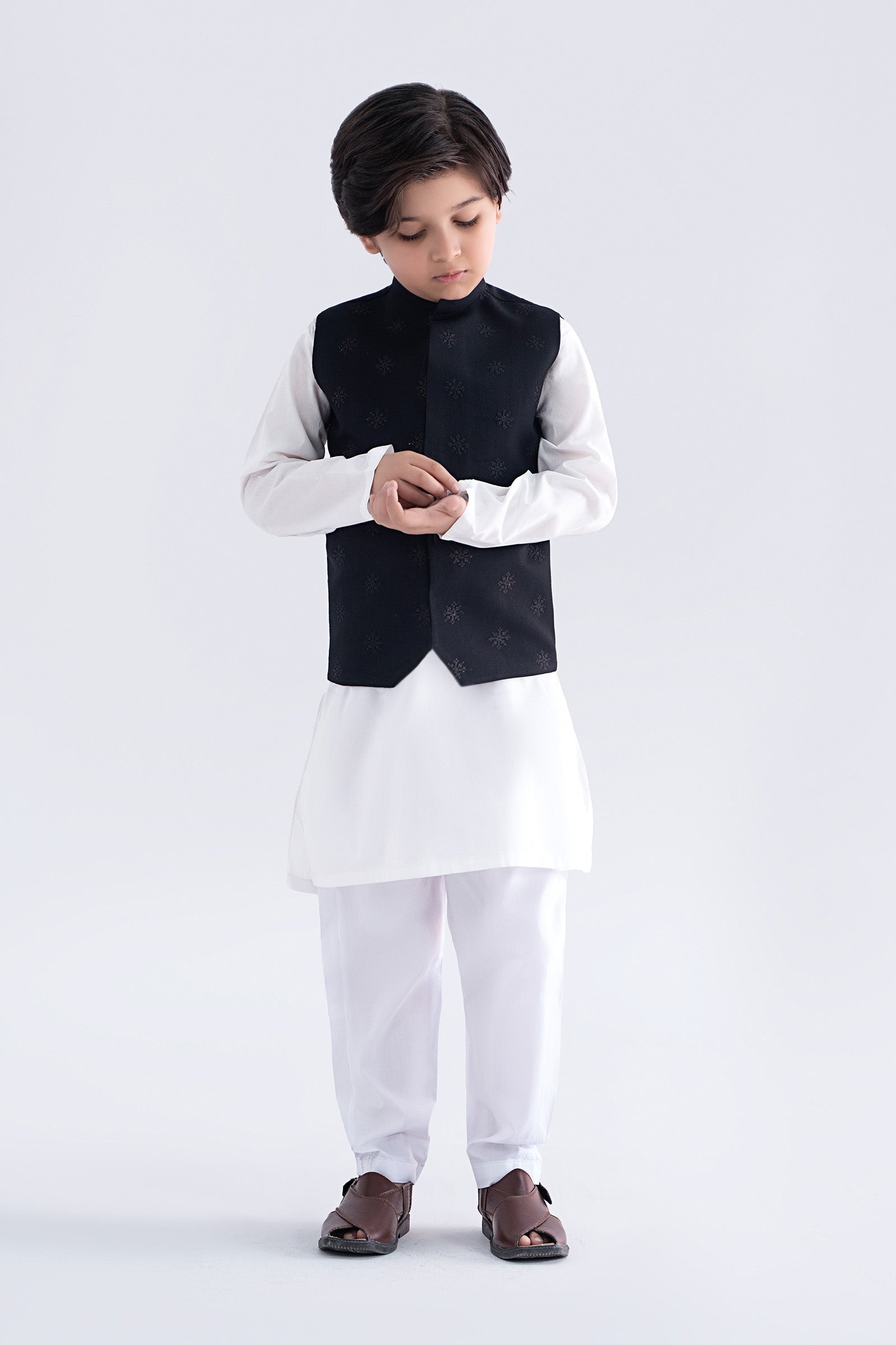 Blended Black Waistcoat - Kids Clothes - available at Maria Faisal in UK and USA