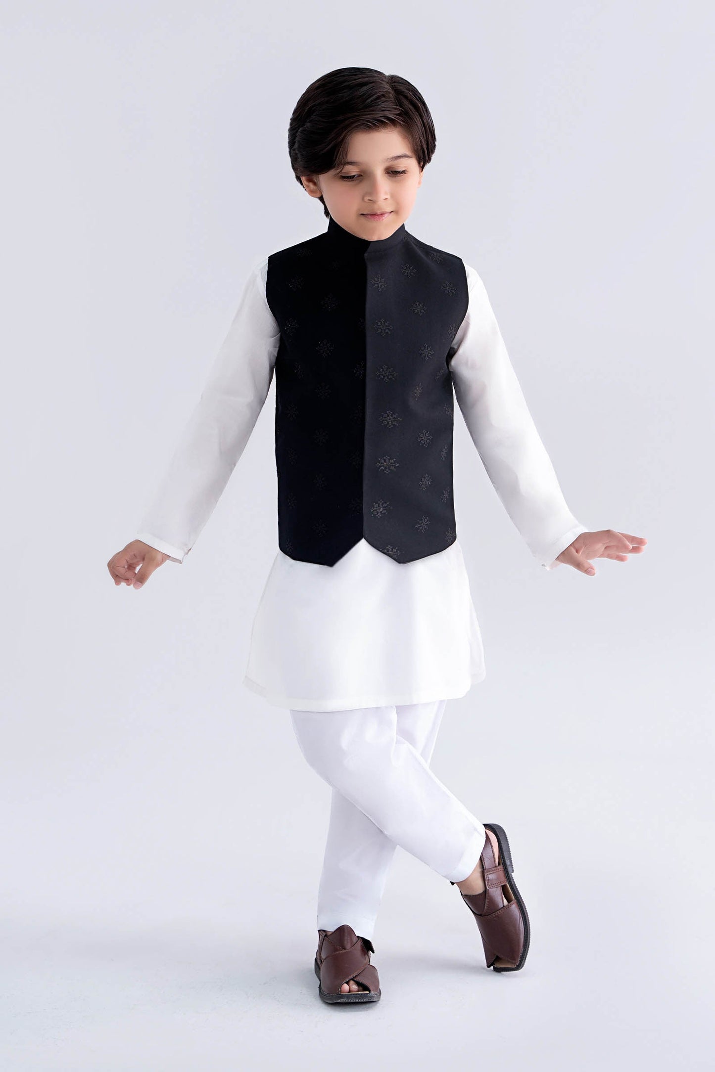 Blended Black Waistcoat - Kids Clothes - available at Maria Faisal in UK and USA