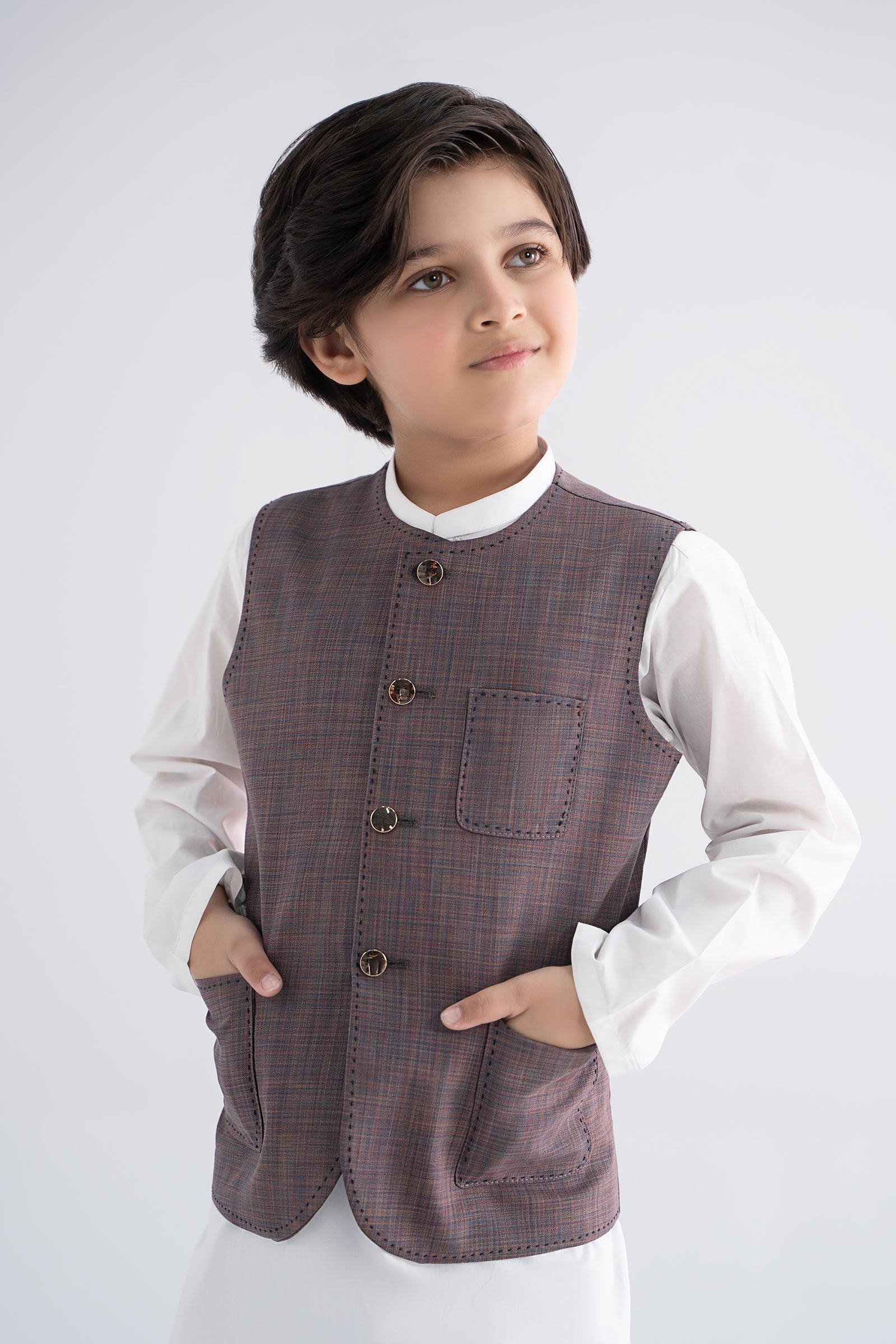 Blended Peach Waistcoat - Kids Clothes - available at Maria Faisal in UK and USA
