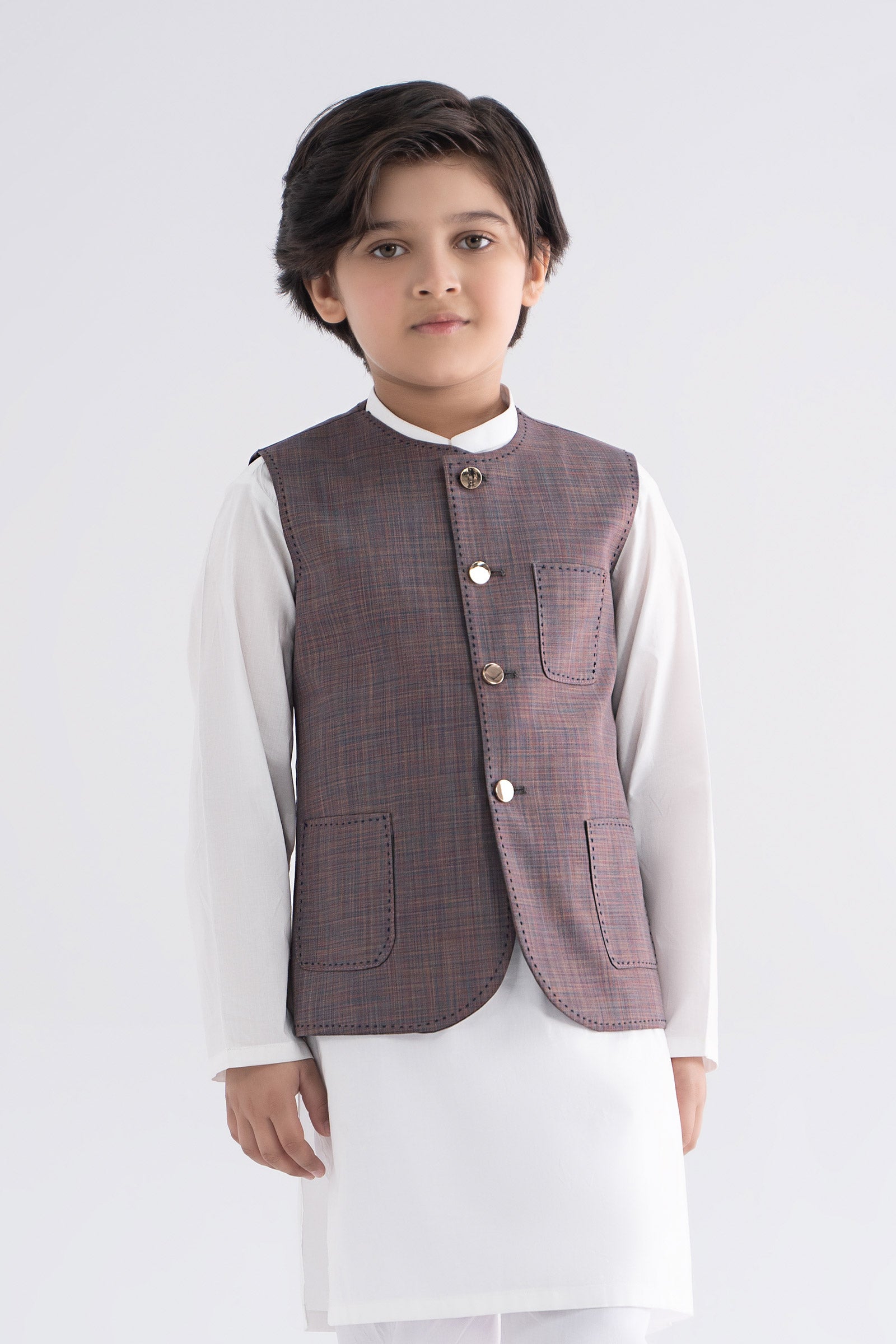 Blended Peach Waistcoat - Kids Clothes - available at Maria Faisal in UK and USA