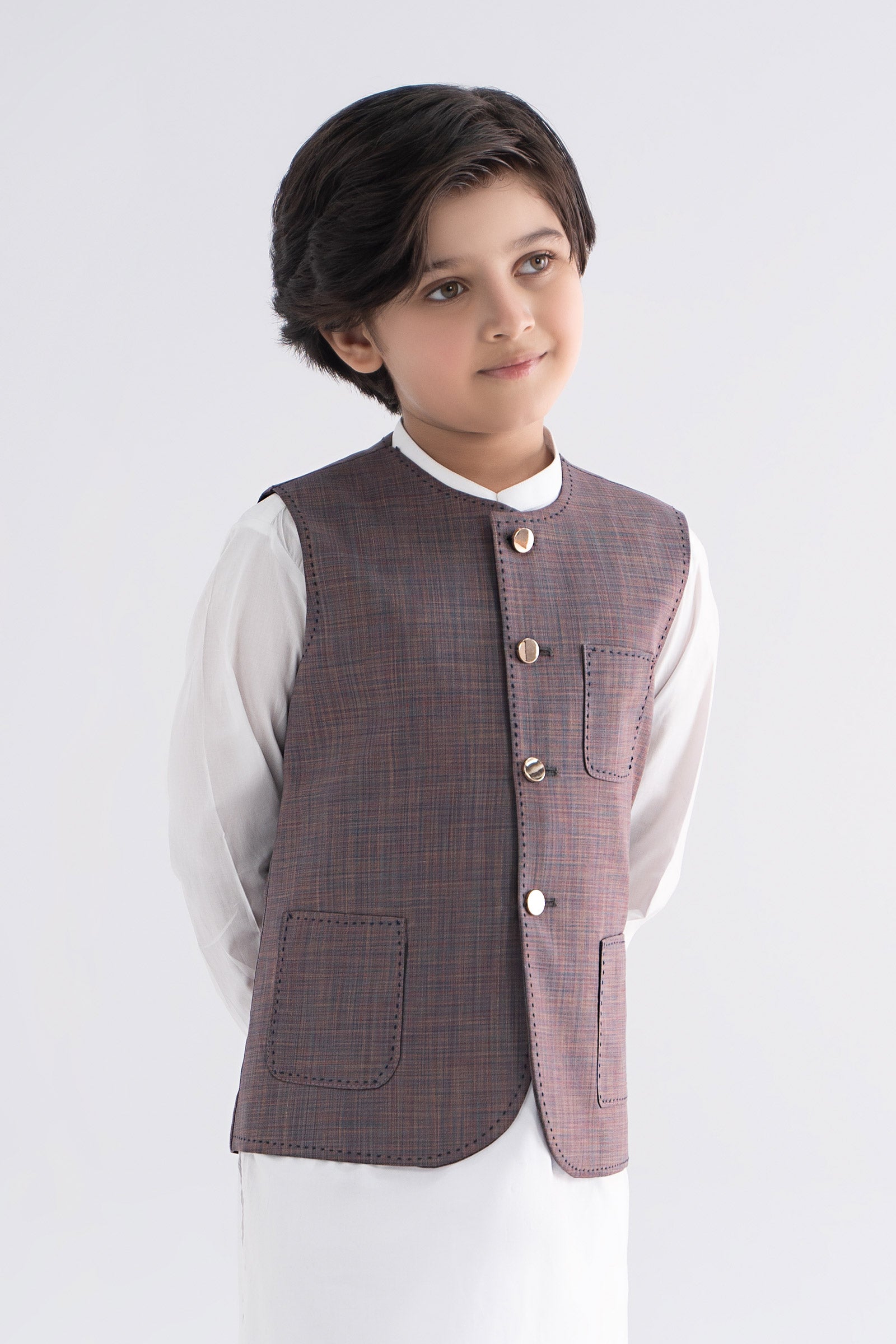 Blended Peach Waistcoat - Kids Clothes - available at Maria Faisal in UK and USA