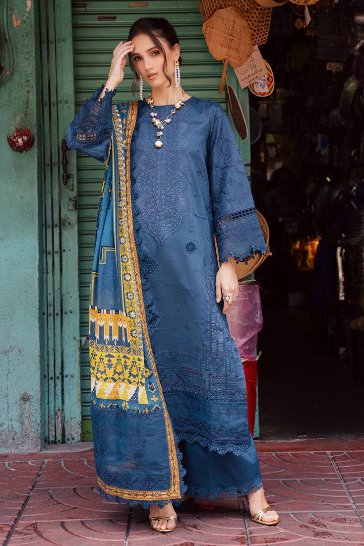 Marjjan | Carnation Lawn | MBL-13 A (TEAL BLUE) by Maria Faisal - Registered Vendor of : Marjjan - type : Ladies Clothes - 100% original wedding dresses