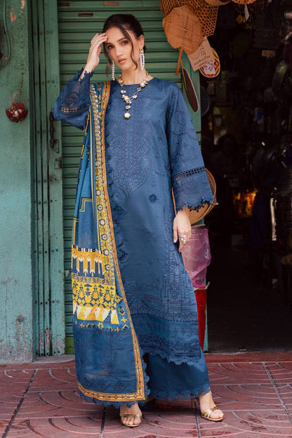 Marjjan | Carnation Lawn | MBL-13 A (TEAL BLUE) by Maria Faisal - Registered Vendor of : Marjjan - type : Ladies Clothes - 100% original wedding dresses