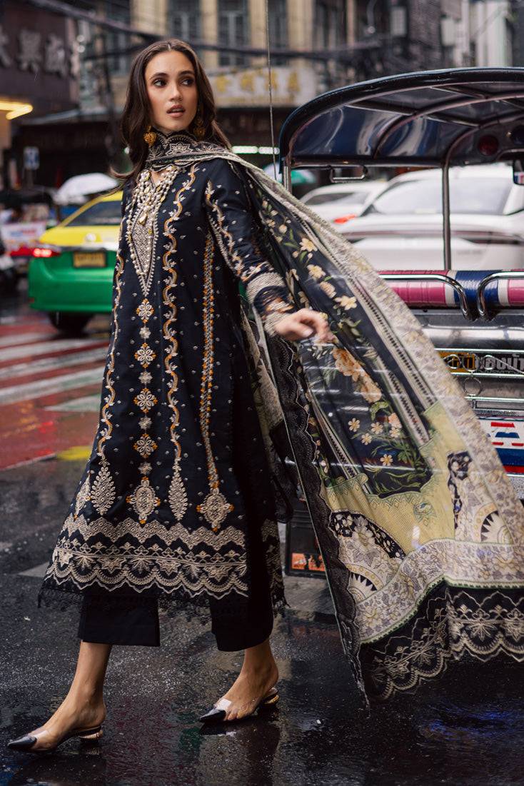 Marjjan | Carnation Lawn | MBL-14 A (BLACK) by Maria Faisal - Registered Vendor of : Marjjan - type : Ladies Clothes - 100% original wedding dresses