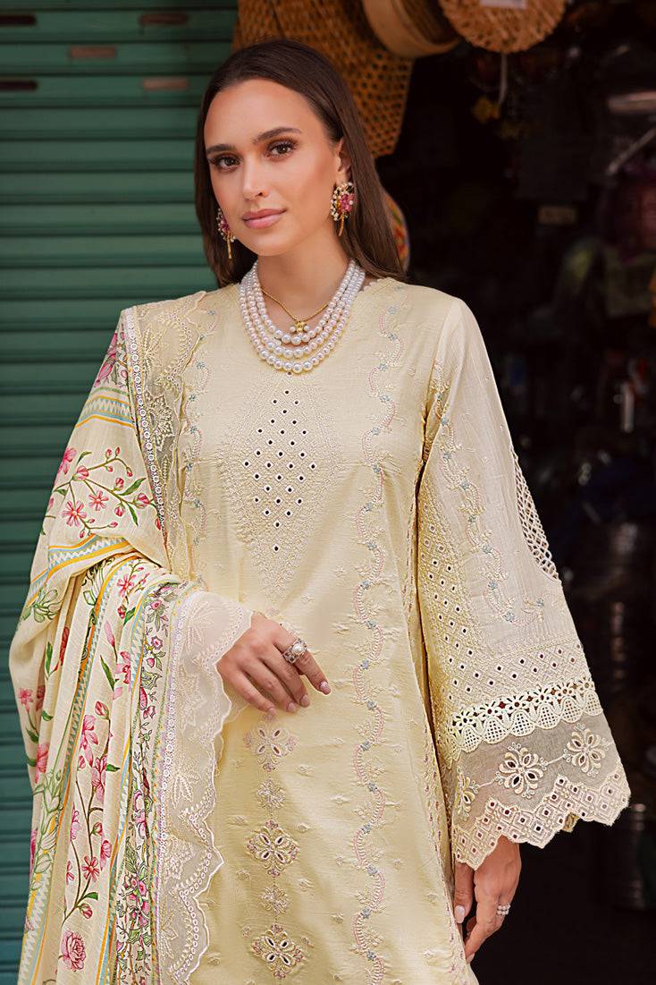 Marjjan | Carnation Lawn | MBL-14 B (LIME YELLOW) by Maria Faisal - Registered Vendor of : Marjjan - type : Ladies Clothes - 100% original wedding dresses