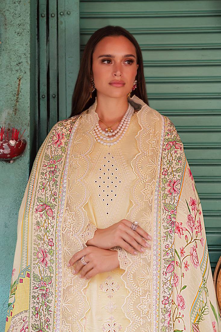 Marjjan | Carnation Lawn | MBL-14 B (LIME YELLOW) by Maria Faisal - Registered Vendor of : Marjjan - type : Ladies Clothes - 100% original wedding dresses