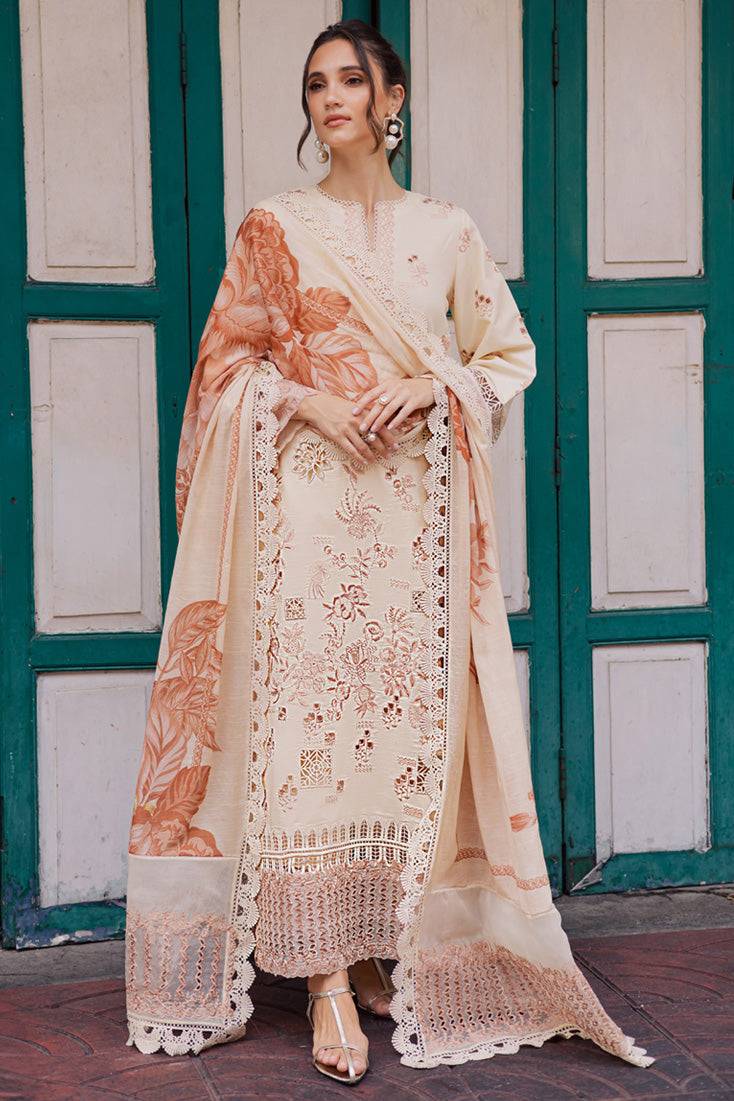 Marjjan | Carnation Lawn | MBL-16 A (ALMOND SKIN) by Maria Faisal - Registered Vendor of : Marjjan - type : Ladies Clothes - 100% original wedding dresses